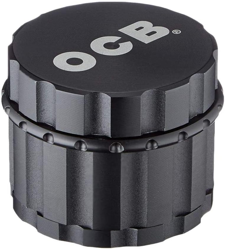 OCB Aluminium Herb Grinder with Diamond Cut Black Matte 50 mm