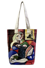 Load image into Gallery viewer, Picasso Woman with Book Art Print Cotton Tote Bag
