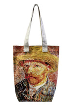 Load image into Gallery viewer, Van Gogh Self Portrait Art Print Cotton Tote Bag
