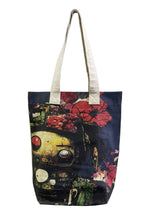 Load image into Gallery viewer, Floral Robot Illustration Print Cotton Tote Bag
