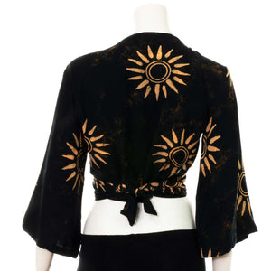 Black Sun Wrap Top