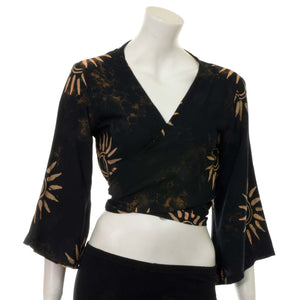 Black Sun Wrap Top