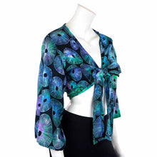 Load image into Gallery viewer, Aqua Coral Wrap Top
