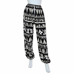 Cat Print trousers - Black