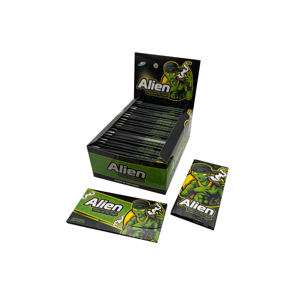 Alien GLOW IN THE DARK Kingsize Slim + Tips