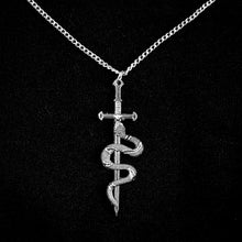 Load image into Gallery viewer, Snake on Sword Necklace
