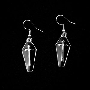 BLACK COFFIN EARRINGS