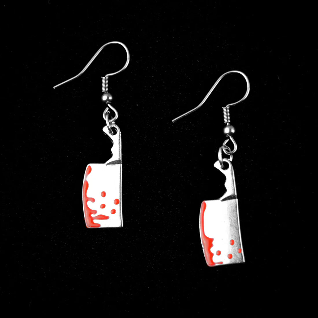 BLOODY MEAT CLEAVER EARRINGS