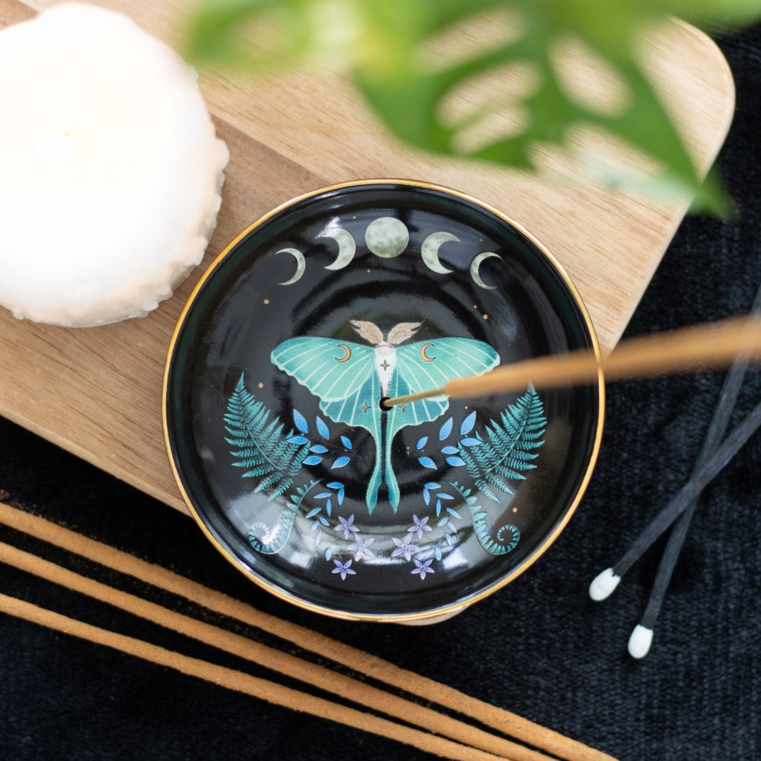 Luna Moth Ceramic Incense Stick Holder