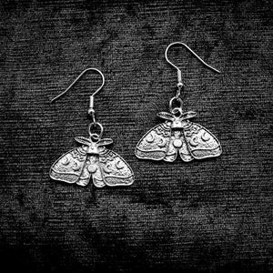 MOON PHASE MOTH EARRINGS