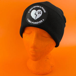 EMO FOREVER PATCH BLACK BEANIE