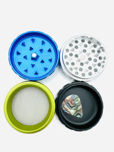 Load image into Gallery viewer, Chongz "Bonanza" Blue,Silver&amp;Green 4Part Grinder – 63mm
