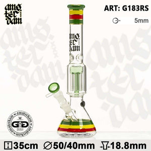 Grace Glass Amsterdam Edition 6-Arm Percolator Beaker Bong – 35cm