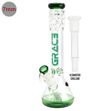 Load image into Gallery viewer, Grace Glass Pearl Green Beaker Bong - 40cm with 6 shooter Chillum
