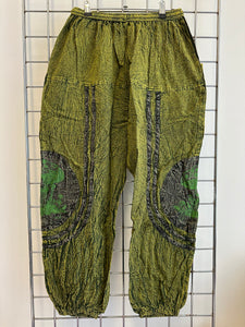 Stone Washed Mushroom Trousers – GREEN