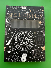 Load image into Gallery viewer, PACK OF 6 BLACK &#39;PROTECTION&#39; SPELL CANDLES
