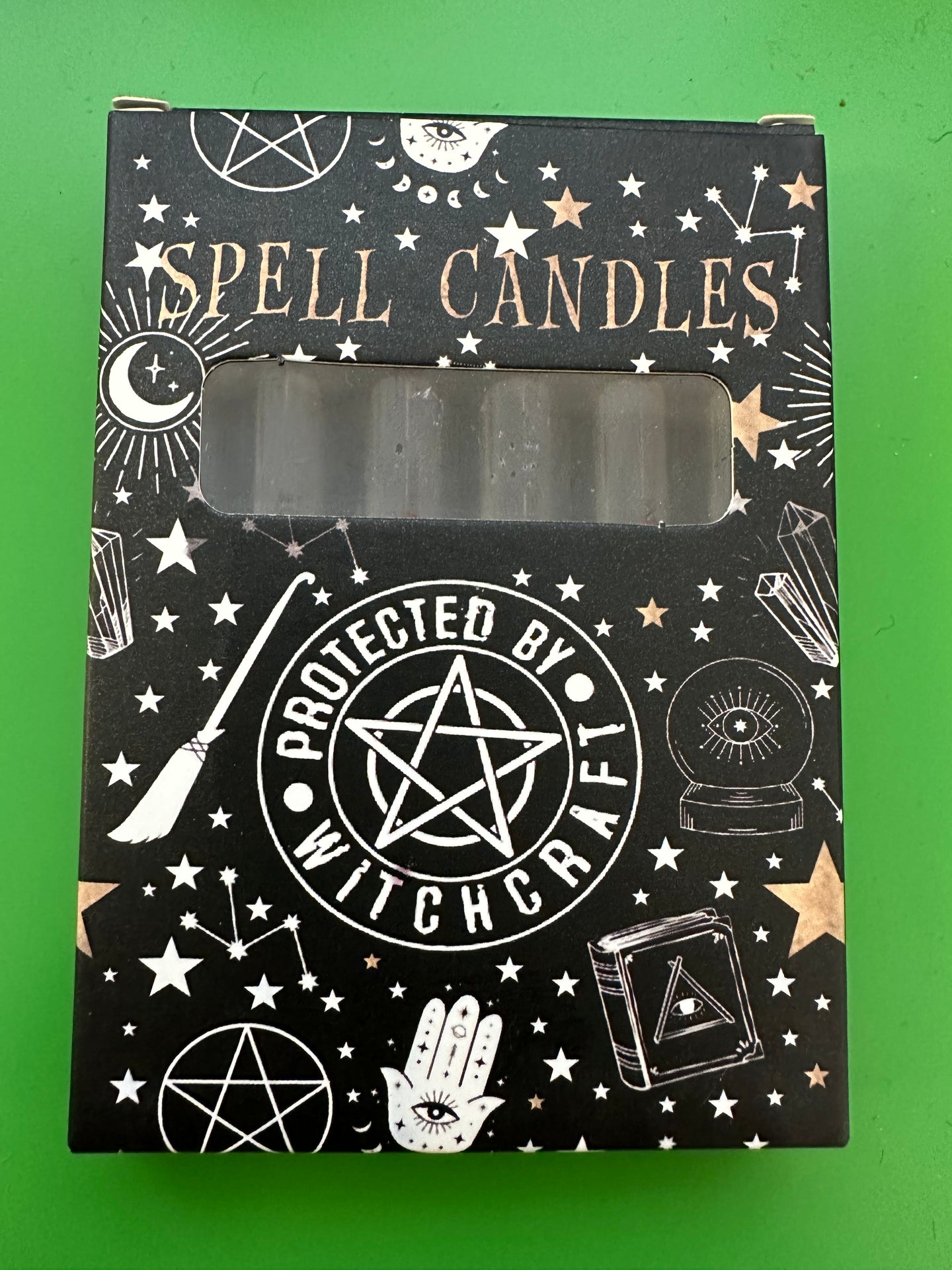 PACK OF 6 BLACK 'PROTECTION' SPELL CANDLES