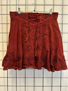 Short Embroidered Skirt - Copper