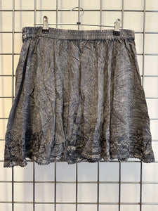 Short Embroidered Skirt - GREY