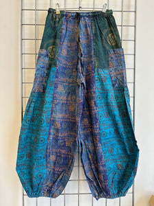 Ohm Print Harem Trousers - BLUE