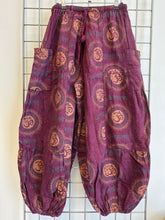 Load image into Gallery viewer, Ohm Print Harem Trousers - WINE
