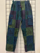 Load image into Gallery viewer, Patchwork Heavy Cotton Gheri Print Trousers - Dark Green
