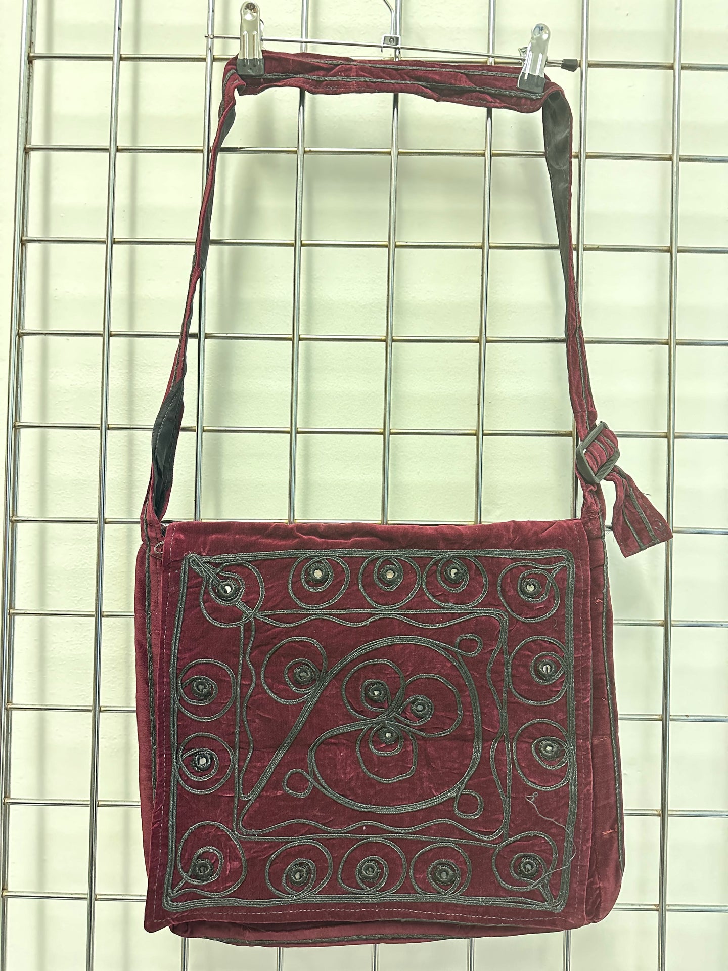 Vintage Indian Velvet Embroidered Side Bag