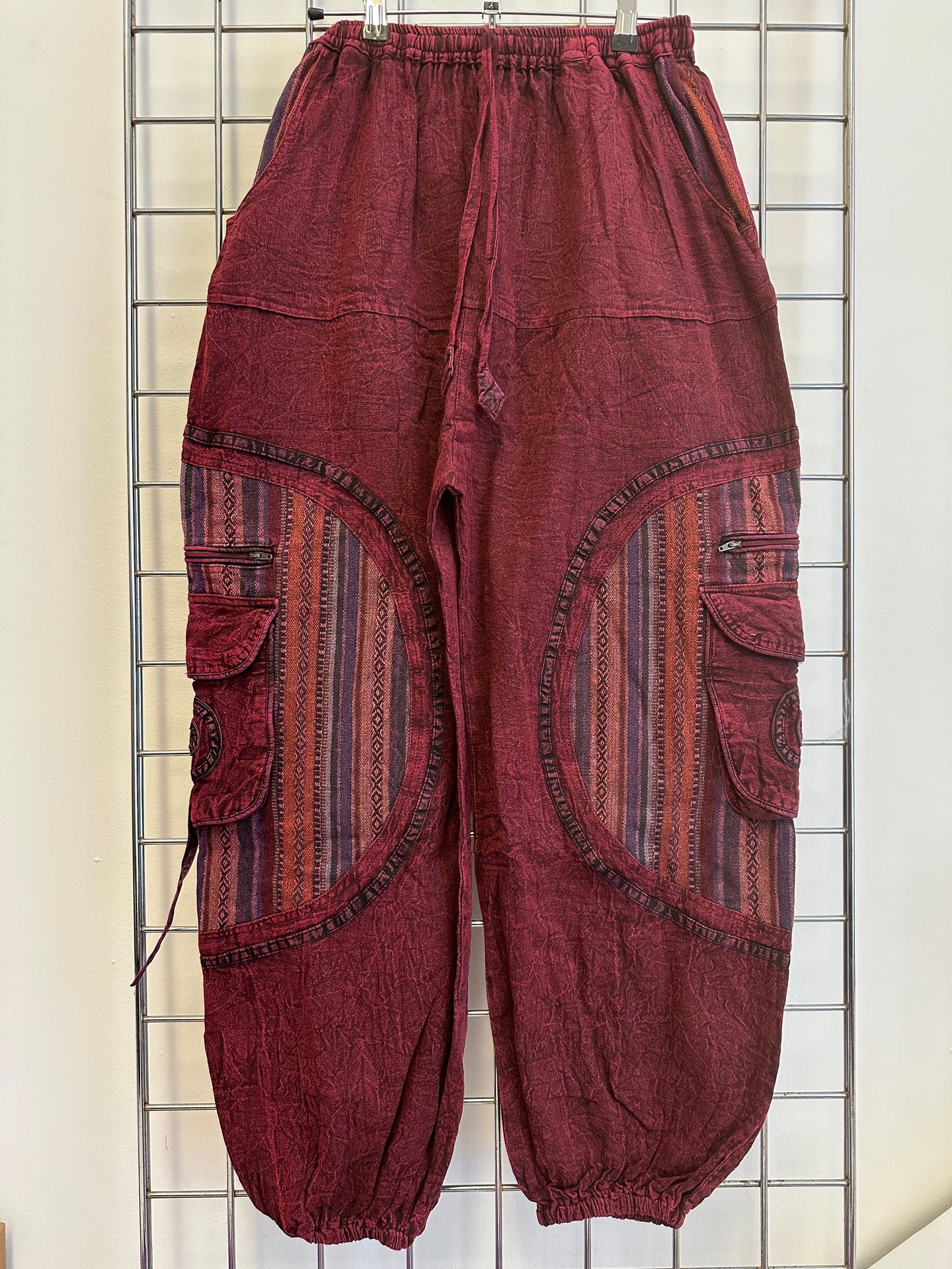 Acid Wash Trousers – RED (13)