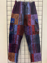 Load image into Gallery viewer, Patchwork Mushroom Print Heavy Cotton Trousers - PURPLE
