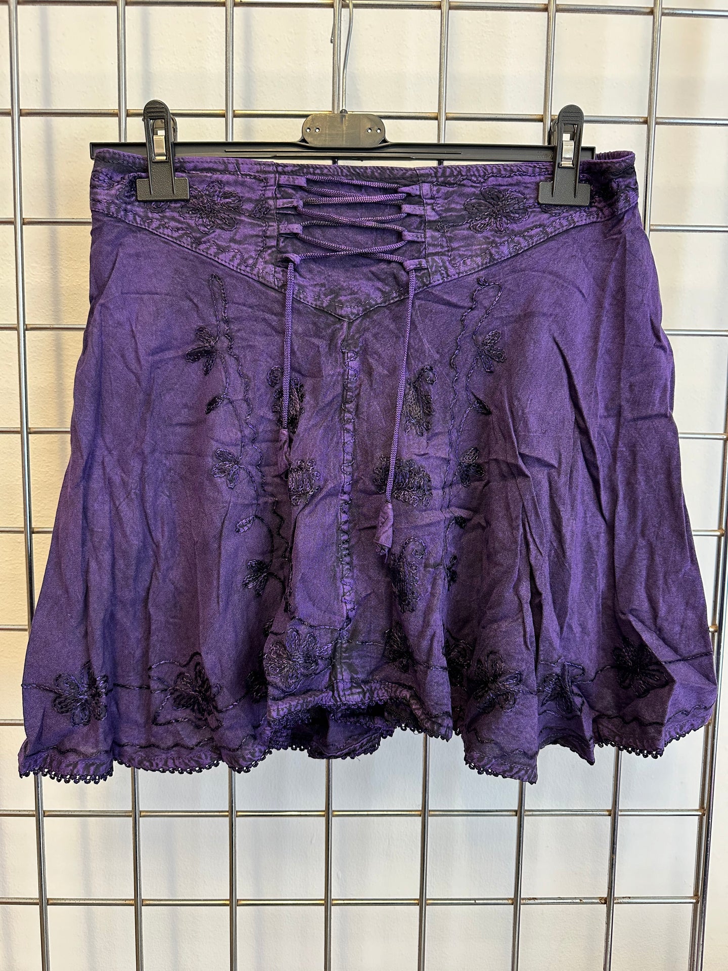 Short Embroidered Skirt - PURPLE