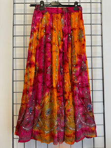 Tie Dye Mirrored Paisley Skirt
