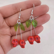 Load image into Gallery viewer, CHERRY SKULL EARRINGS
