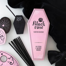 Load image into Gallery viewer, Black Rose Incense Stick Pack with Coffin Holder
