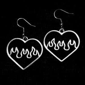 FLAMING HEART EARRINGS