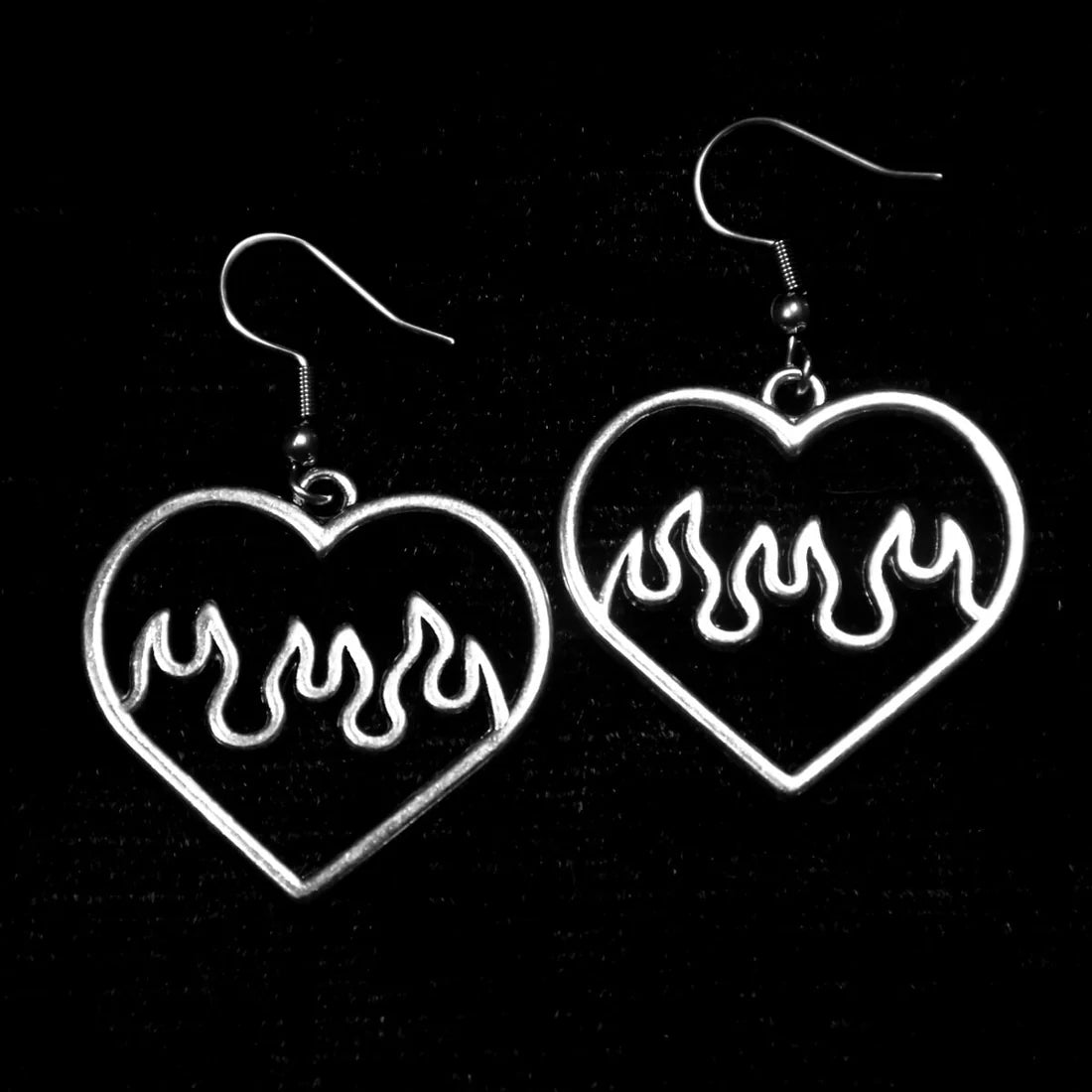 FLAMING HEART EARRINGS