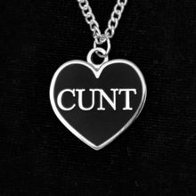 Load image into Gallery viewer, Cunt Black Heart Necklace
