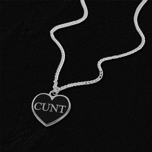 Load image into Gallery viewer, Cunt Black Heart Necklace
