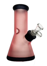 Load image into Gallery viewer, Basil Bush Frosted Glass 20cm Ice Beaker Bong - PINK
