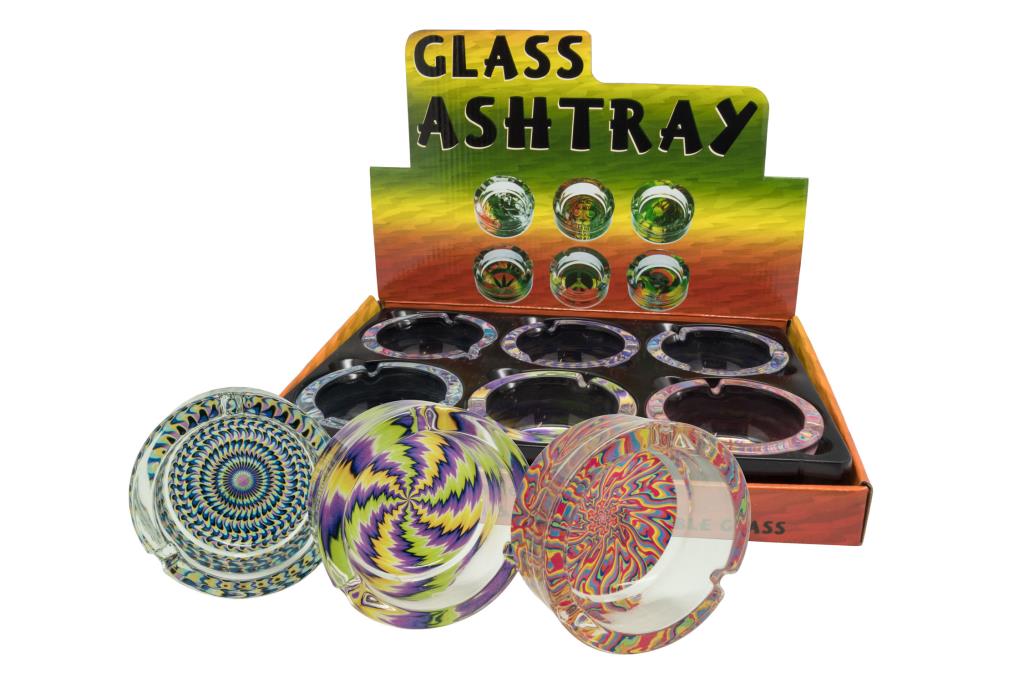 Trippy Round Glass Ashtray