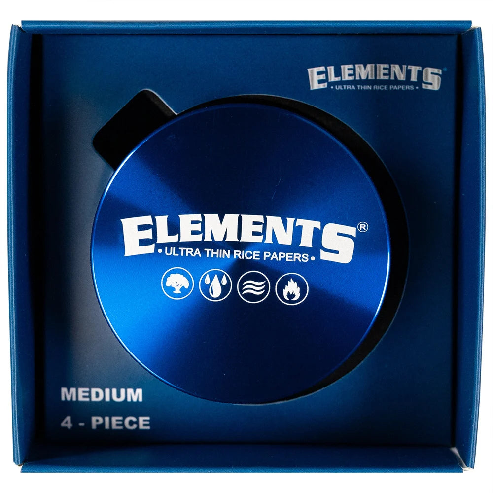 Elements Blue Medium Aluminium 4 Part Grinder – 55mm