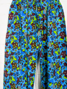 Turquoise Mushroom Print Harem Trousers