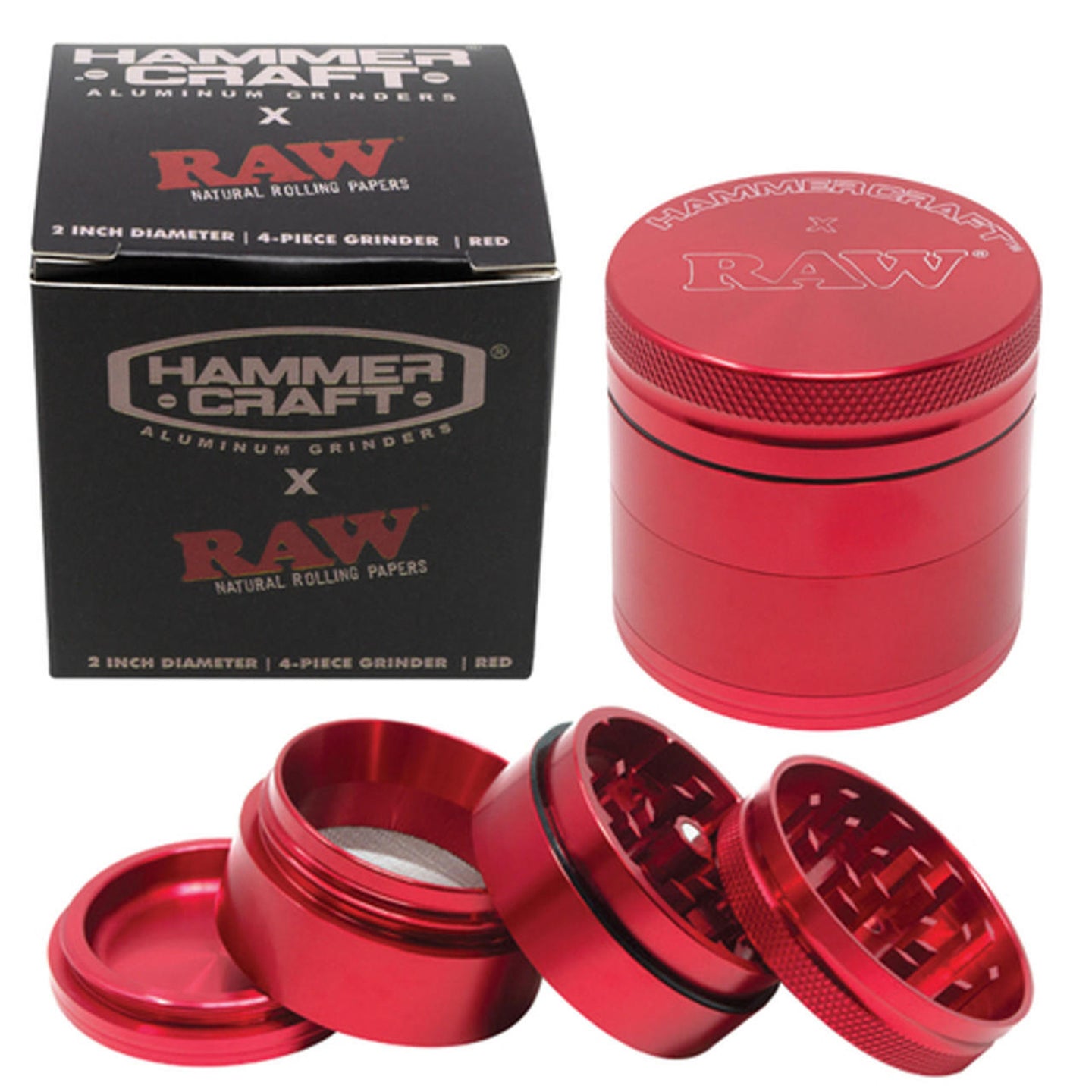 RAW x Hammercraft Large 61mm 4part RED Grinder