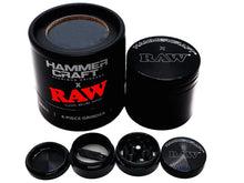 Load image into Gallery viewer, RAW x Hammercraft Medium 55mm 4part BLACK Grinder
