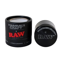 Load image into Gallery viewer, RAW x Hammercraft Medium 55mm 4part BLACK Grinder
