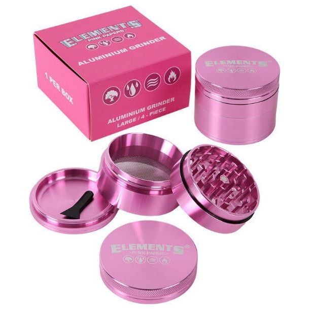 ELEMENTS 4 PART PINK GRINDER 62MM