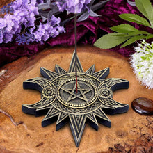 Load image into Gallery viewer, Celestial Worship Triple Moon Incense Burner
