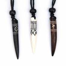 Load image into Gallery viewer, Tribal Carved Tooth Necklace – 3 Colours
