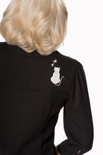 Load image into Gallery viewer, Banned Snow Bird Cat Blouse - BLACK
