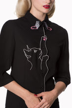 Load image into Gallery viewer, Banned Snow Bird Cat Blouse - BLACK
