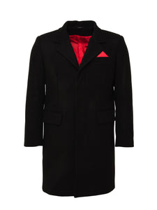 Crombie Overcoat in Wool - Black